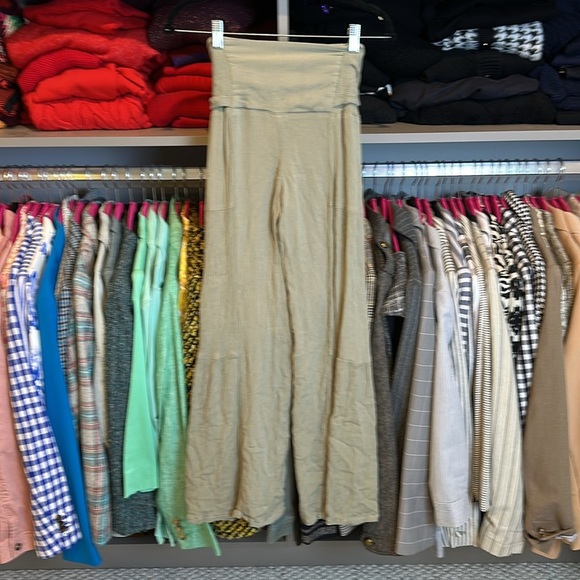 Rewash olive front tie elastic waistband flared pants size XS - Picture 3 of 3